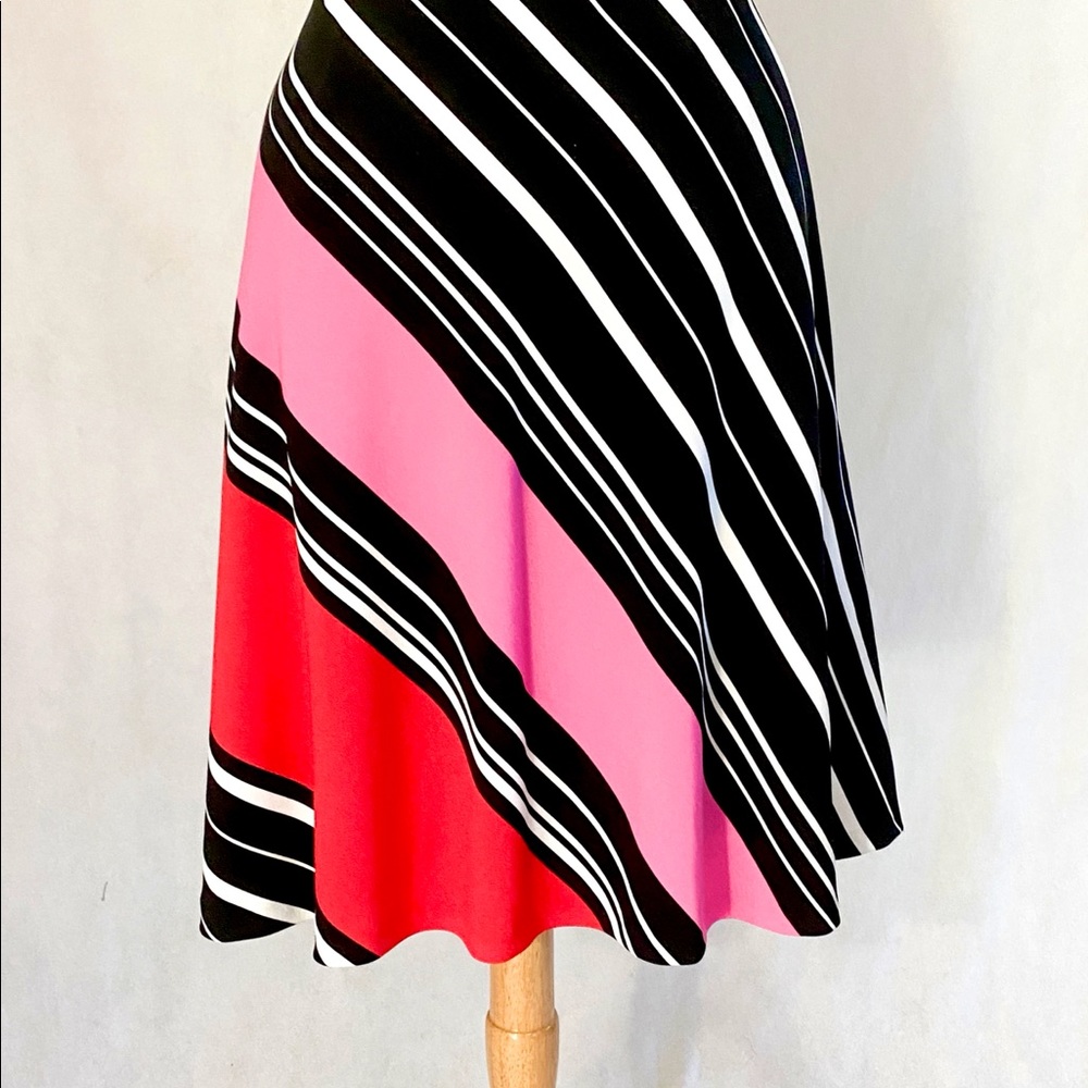 Tahari Sleeveless Striped Fit & Flare Dress - Picture 5 of 11